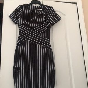 Black and white knee-length